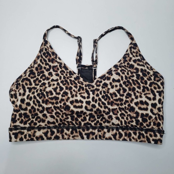 Zyia Active Brilliant Mesh Leopard Print Sports Bra M Brown Black Mesh - Picture 3 of 10